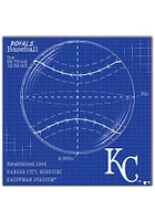 Kansas City Royals Ball Blueprint Sign - Blue