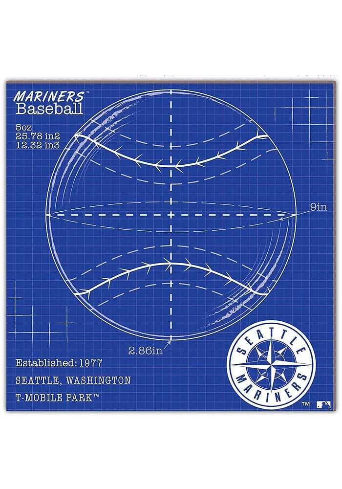 Seattle Mariners Ball Blueprint Sign