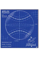 Miami Marlins Ball Blueprint Sign