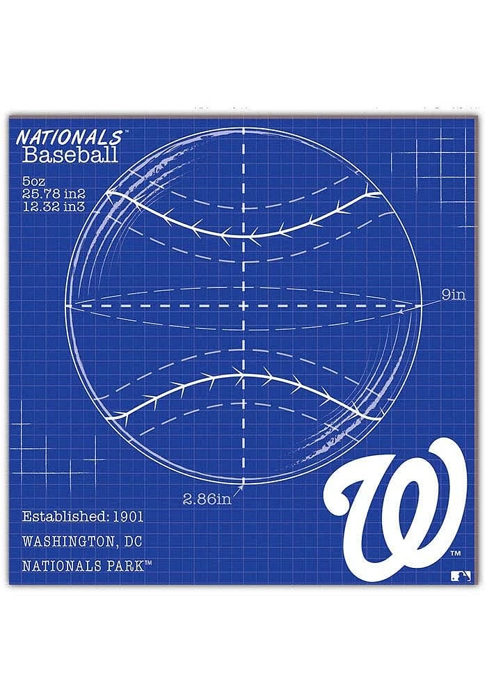 Washington Nationals Ball Blueprint Sign