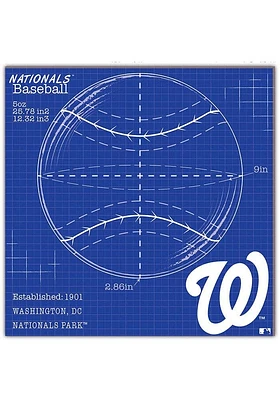 Washington Nationals Ball Blueprint Sign