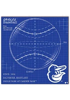 Baltimore Orioles Ball Blueprint Sign