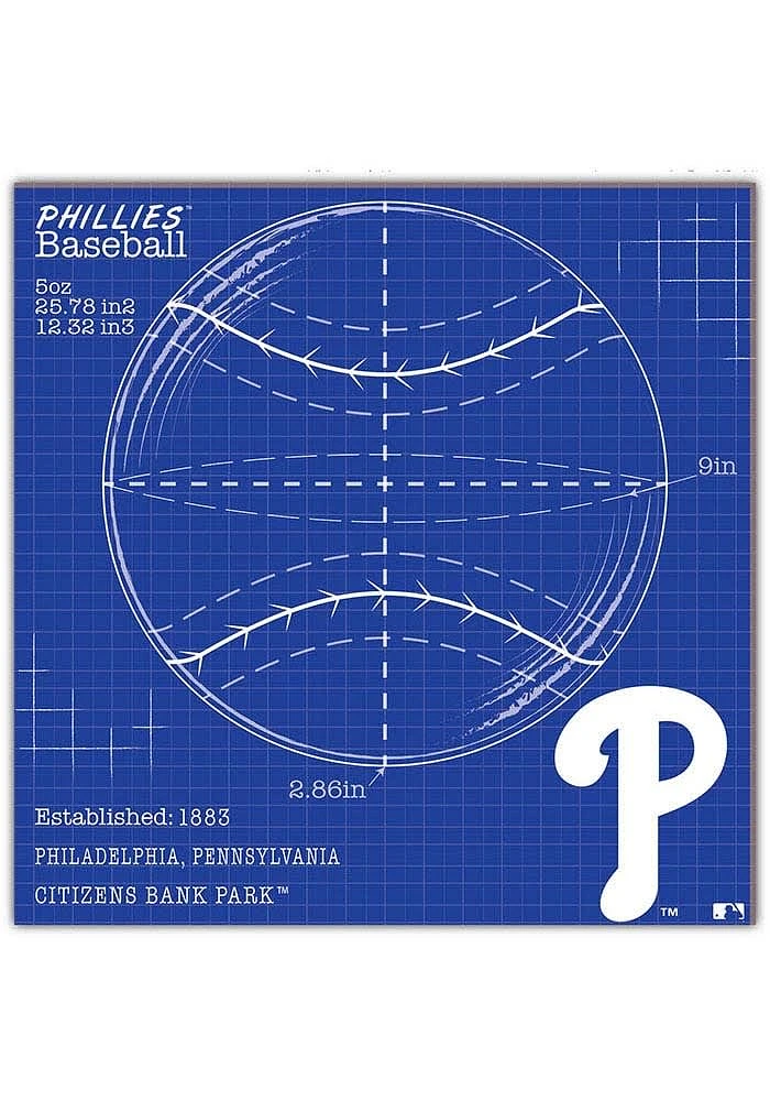 Philadelphia Phillies Ball Blueprint Sign