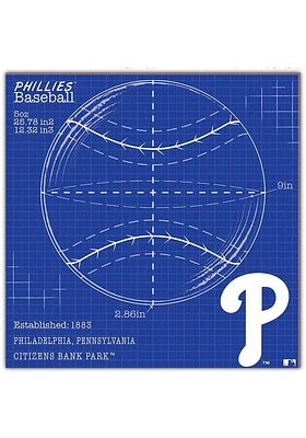 Philadelphia Phillies Ball Blueprint Sign
