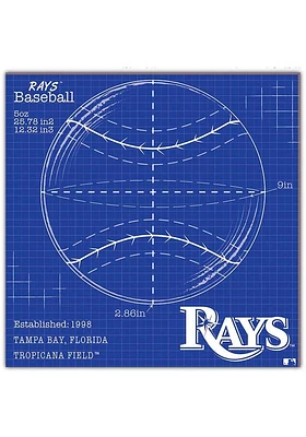 Tampa Bay Rays Ball Blueprint Sign