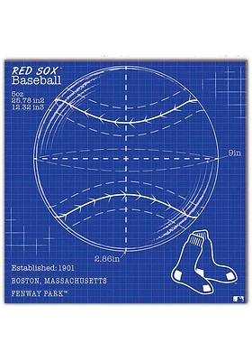 Boston Red Sox Ball Blueprint Sign