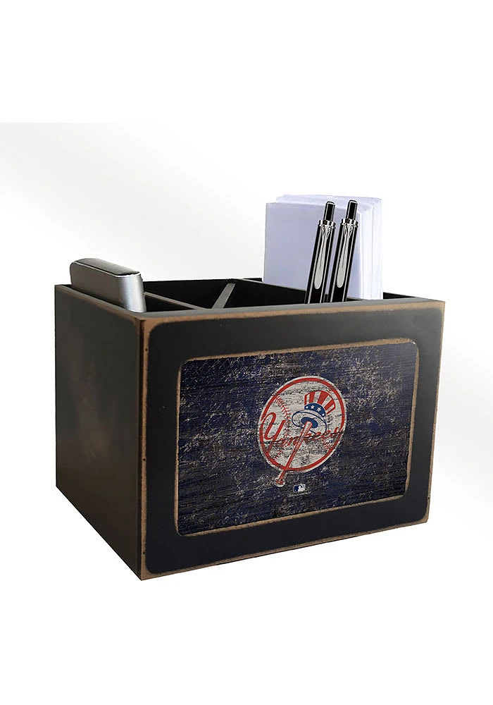New York Yankees Distressed Desktop Organizer Desk Accessory