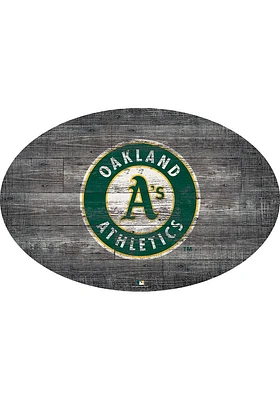 Oakland Athletics 46 Inch Distressed Wood Sign