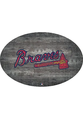 Atlanta Braves 46 Inch Distressed Wood Sign