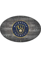 Milwaukee Brewers 46 Inch Distressed Wood Sign