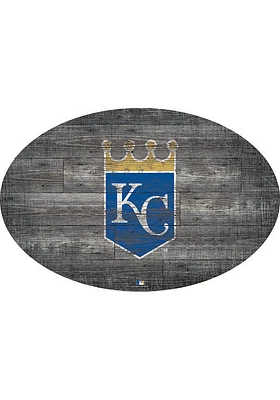 Kansas City Royals 46 Inch Distressed Wood Sign - Blue