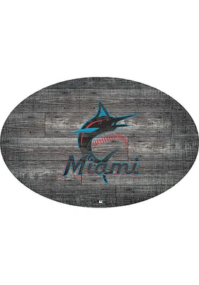 Miami Marlins 46 Inch Distressed Wood Sign
