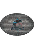 Miami Marlins 46 Inch Distressed Wood Sign