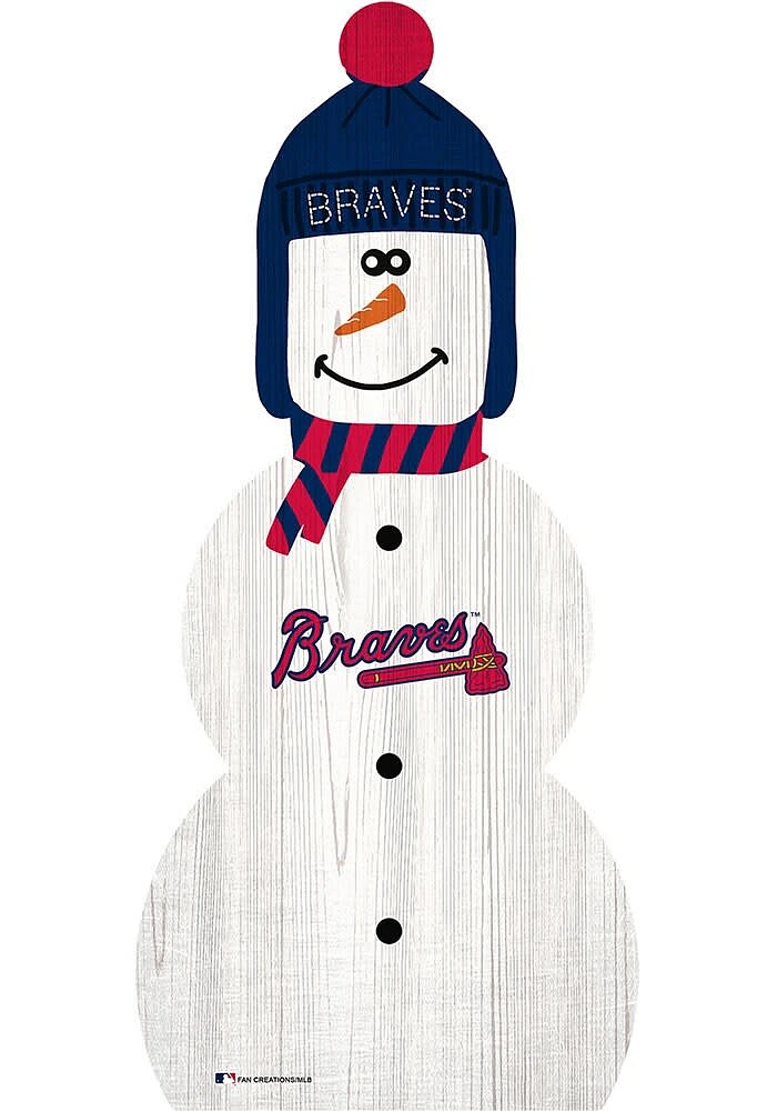 Atlanta Braves Snowman Leaner Sign