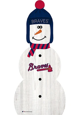 Atlanta Braves Snowman Leaner Sign