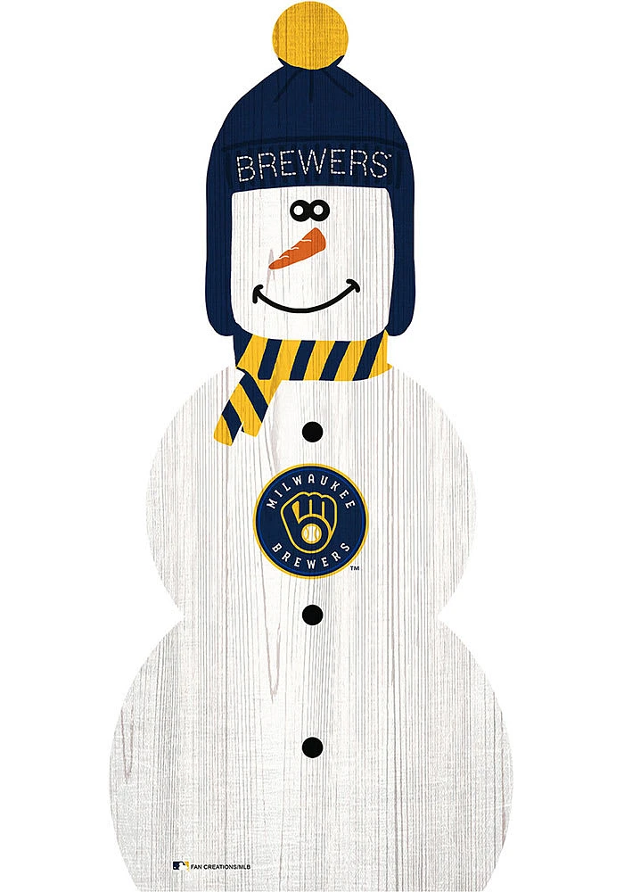 Milwaukee Brewers Snowman Leaner Sign