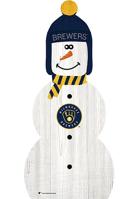 Milwaukee Brewers Snowman Leaner Sign