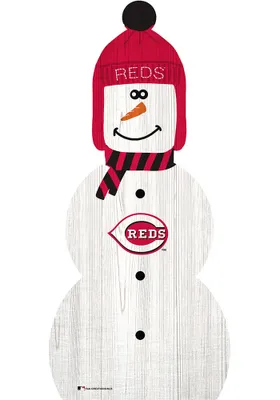 Cincinnati Reds Snowman Leaner Sign