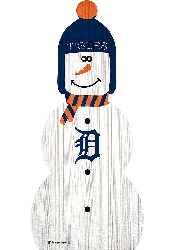 Detroit Tigers Snowman Leaner Sign