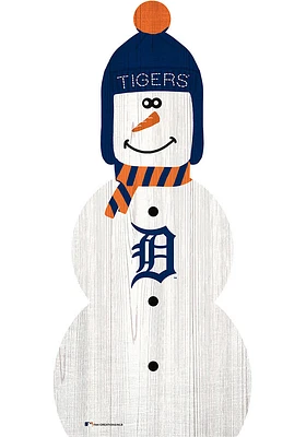 Detroit Tigers Snowman Leaner Sign