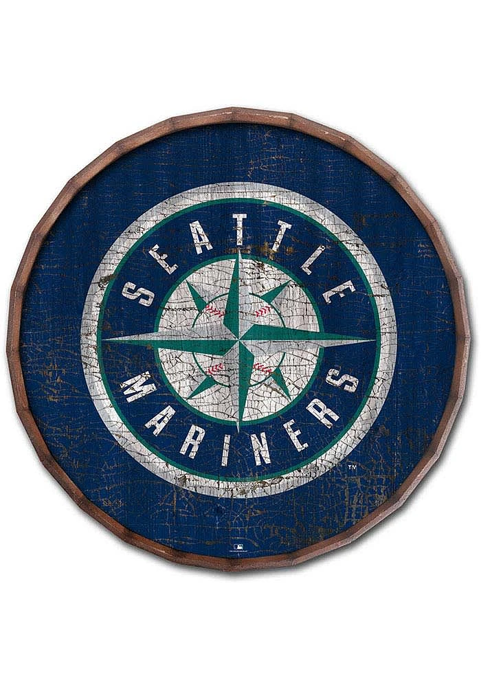 Seattle Mariners Cracked Color 16 Inch Barrel Top Sign