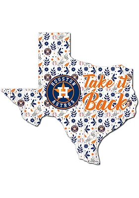 Houston Astros 24 Inch Floral State Wall Art