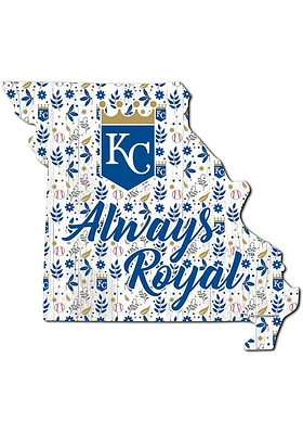 Kansas City Royals 24 Inch Floral State Wall Art - Blue
