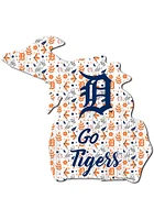 Detroit Tigers 24 Inch Floral State Wall Art