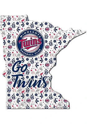 Minnesota Twins 24 Inch Floral State Wall Art