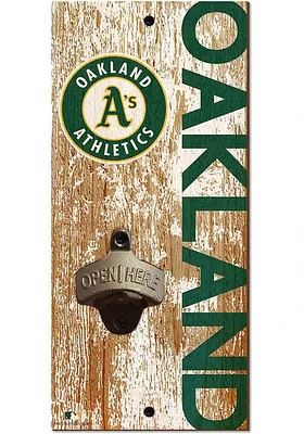 Oakland Athletics Distressed Bottle Opener Sign