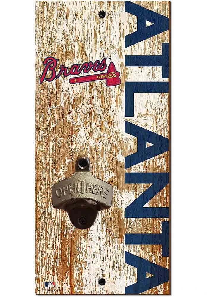 Atlanta Braves Distressed Bottle Opener Sign