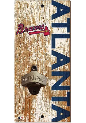 Atlanta Braves Distressed Bottle Opener Sign