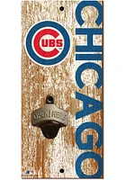 Chicago Cubs Distressed Bottle Opener Sign