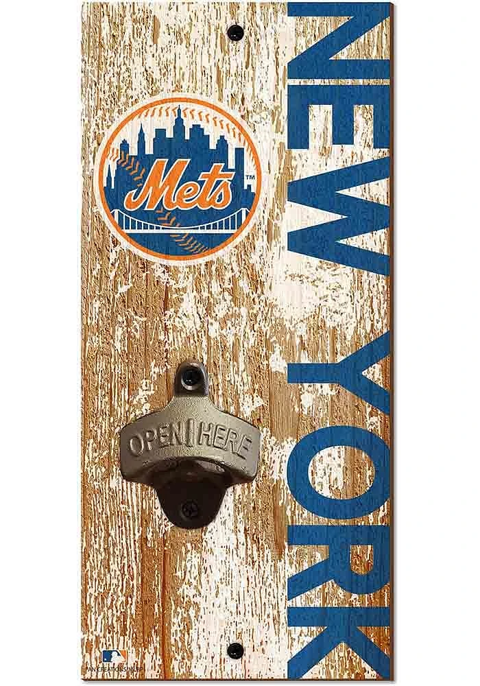 New York Mets Distressed Bottle Opener Sign