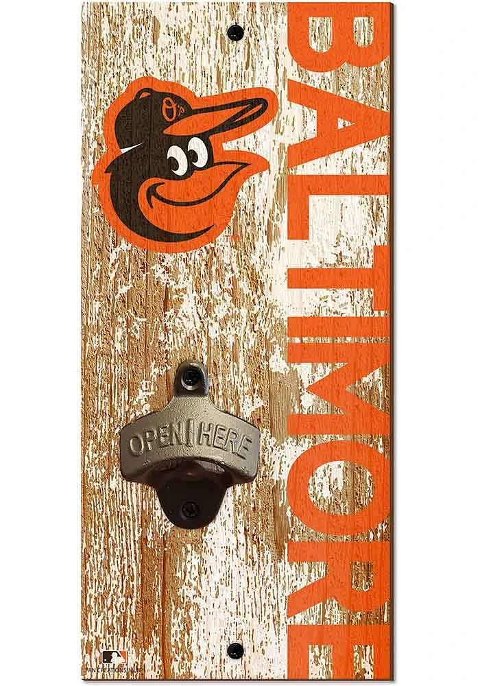 Baltimore Orioles Distressed Bottle Opener Sign