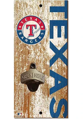 Texas Rangers Distressed Bottle Opener Sign