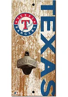 Texas Rangers Distressed Bottle Opener Sign
