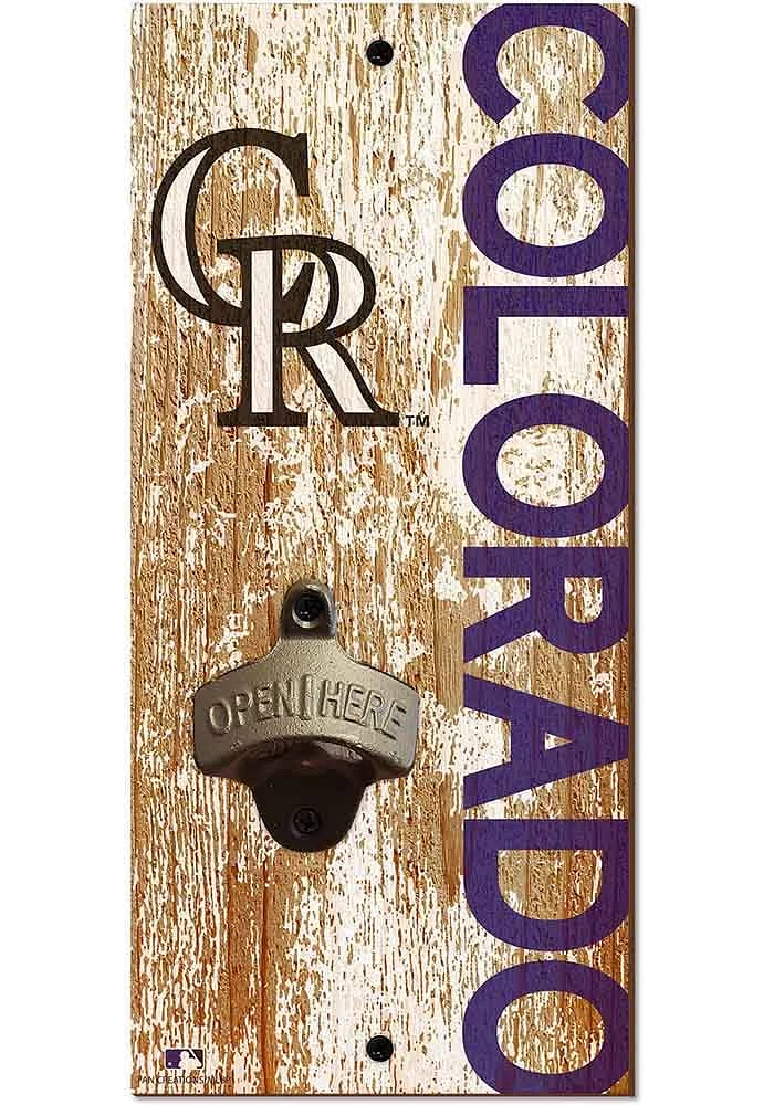 Colorado Rockies Distressed Bottle Opener Sign