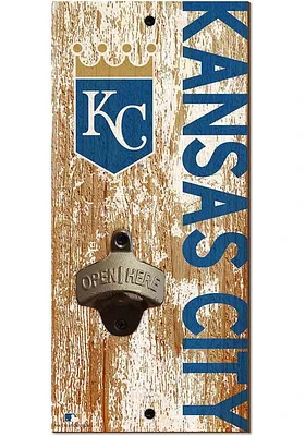Kansas City Royals Distressed Bottle Opener Sign - Blue