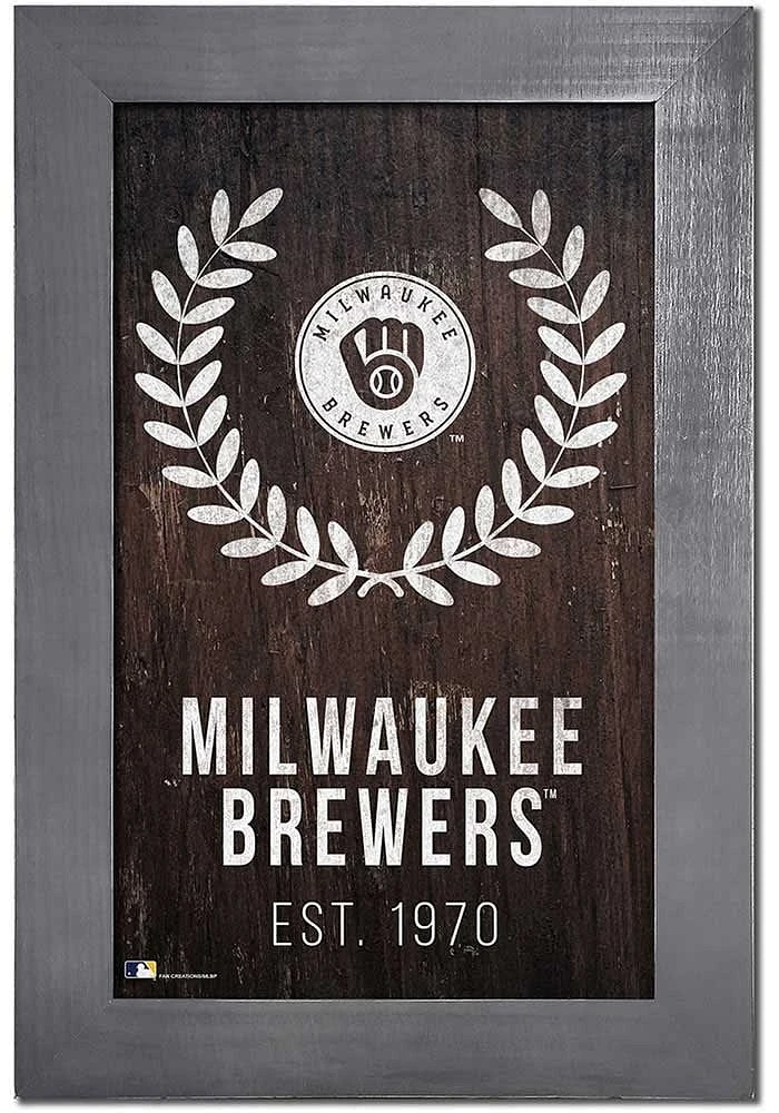 Milwaukee Brewers Laurel Wreath Sign