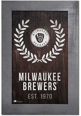 Milwaukee Brewers Laurel Wreath Sign