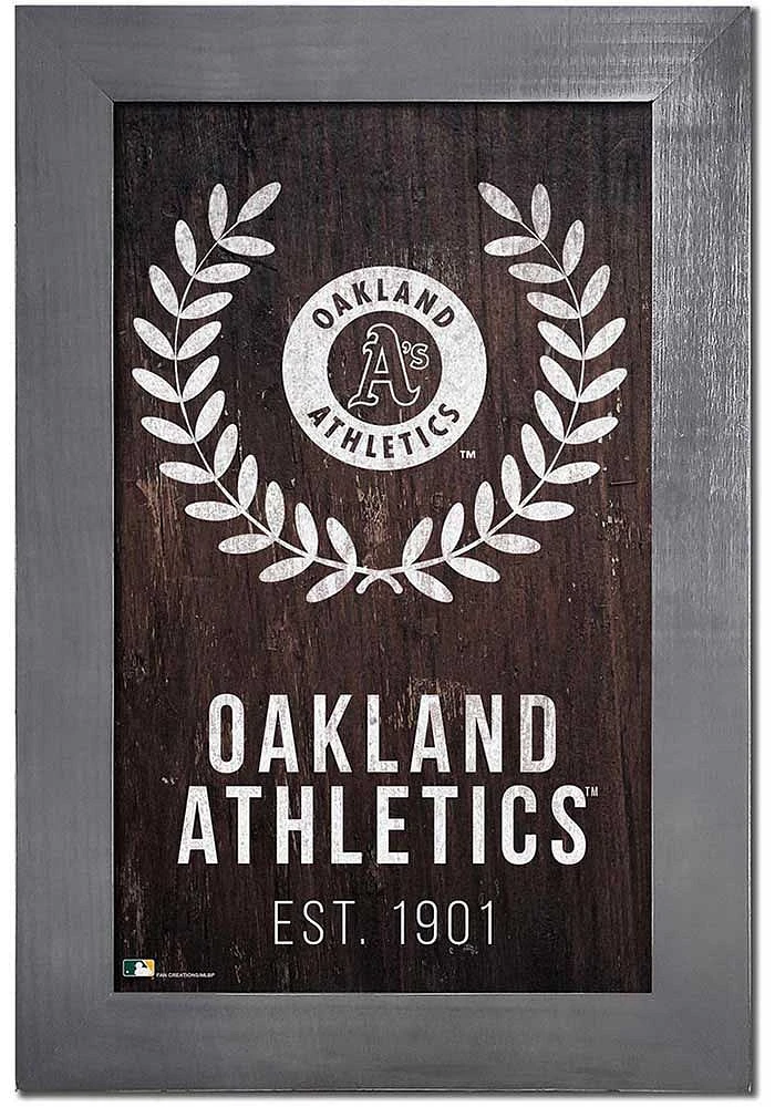 Oakland Athletics Laurel Wreath Frame Sign