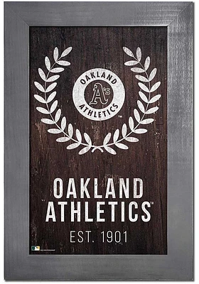 Oakland Athletics Laurel Wreath Frame Sign