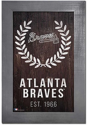 Atlanta Braves Laurel Wreath Frame Sign