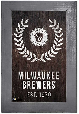 Milwaukee Brewers Laurel Wreath Frame Sign