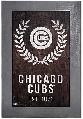 Chicago Cubs Laurel Wreath Frame Sign