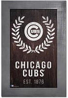 Chicago Cubs Laurel Wreath Frame Sign