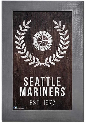 Seattle Mariners Laurel Wreath Frame Sign