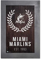 Miami Marlins Laurel Wreath Frame Sign