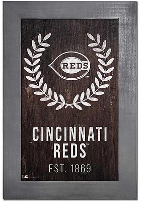 Cincinnati Reds Laurel Wreath Frame Sign